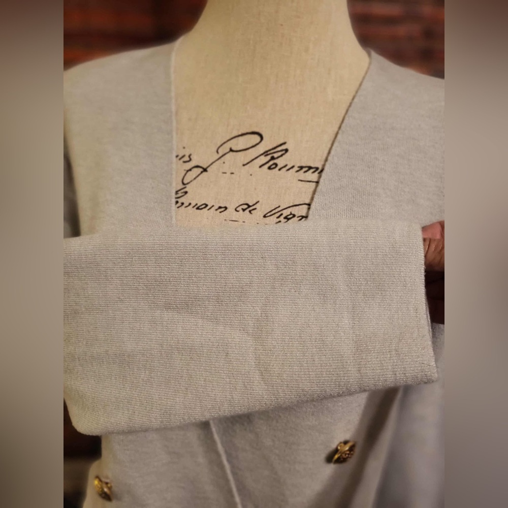 INC International Concepts Light Gray/Pale Blue Sweater - Picture 4 of 7